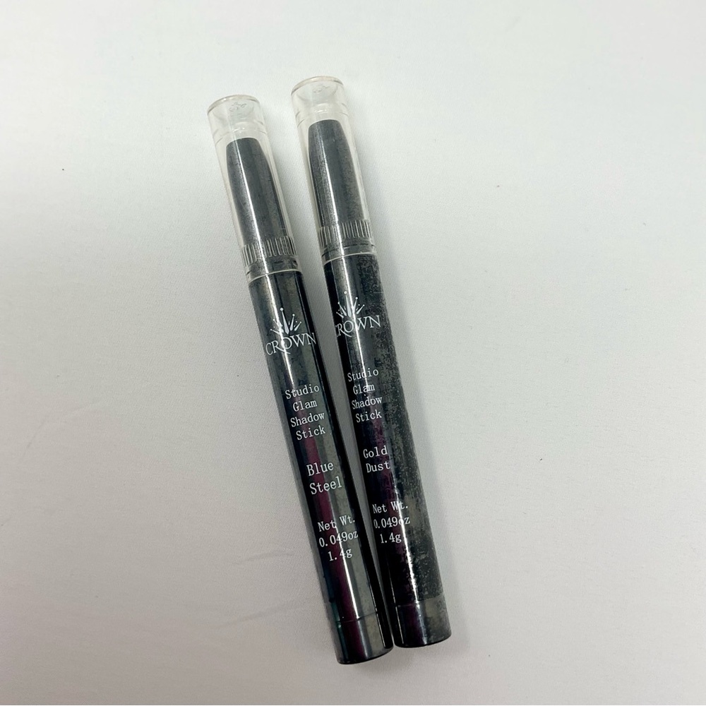 Crown Studio Glam Shadow Stick Duo - Blue Steel and Gold Dust